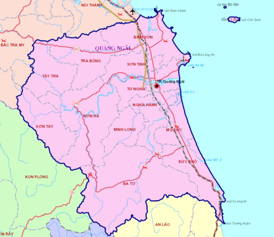 Diệt mối tại quảng ngãi - bản đồ tỉnh quảng ngãi